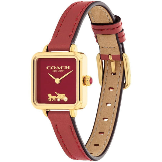 Women's Cass Signature Horse and Carriage Red Leather Strap Watch, 22mm
