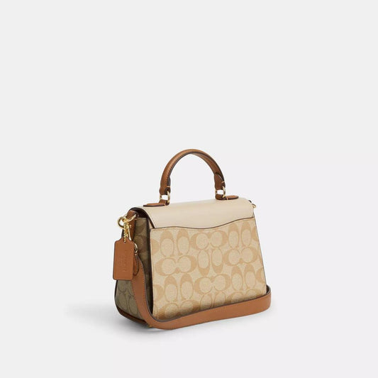 Coach Outlet Morgan Top Handle In Blocked Signature Canvas