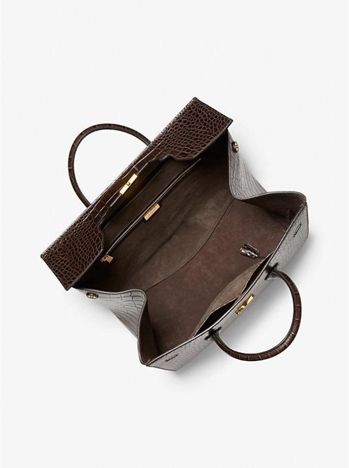 Campbell Crocodile Embossed Leather Weekender Bag