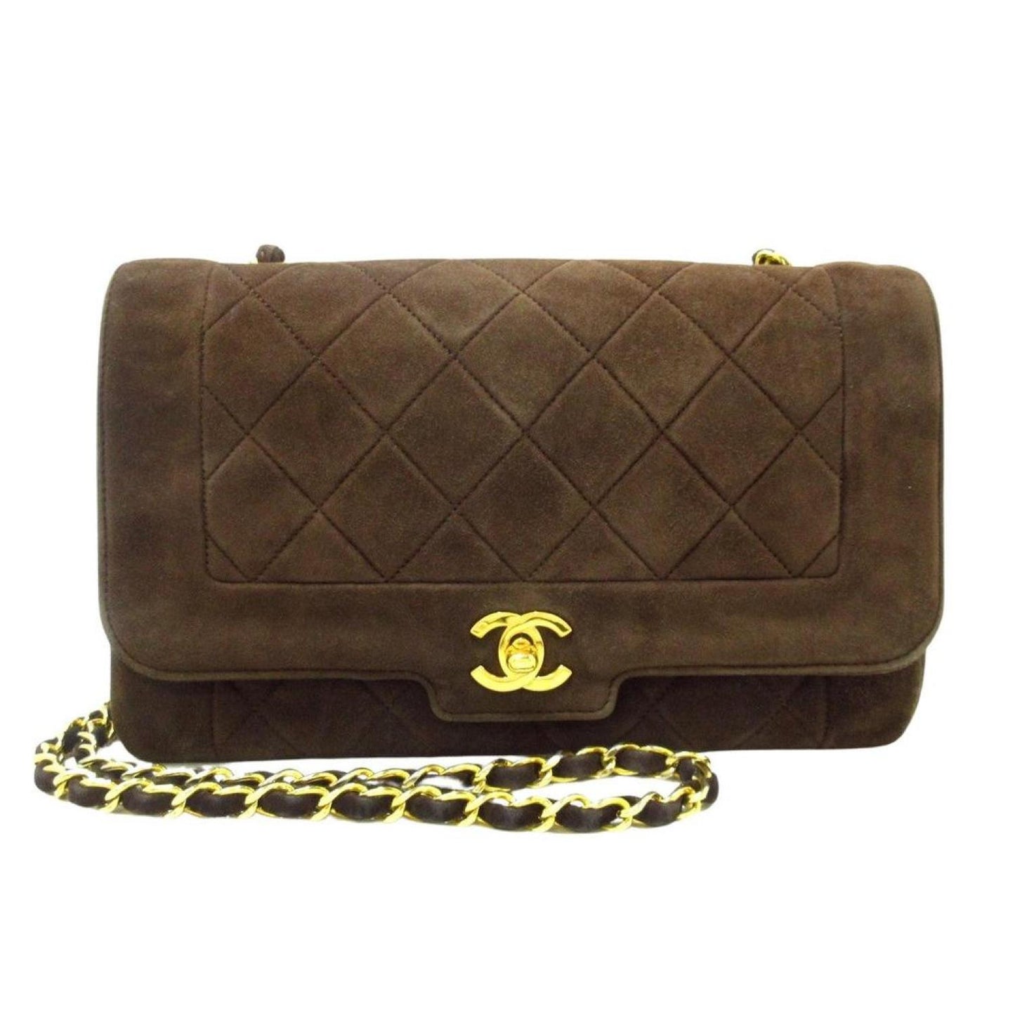 Chanel Matelassé Suede Shoulder Bag (Pre-Owned)