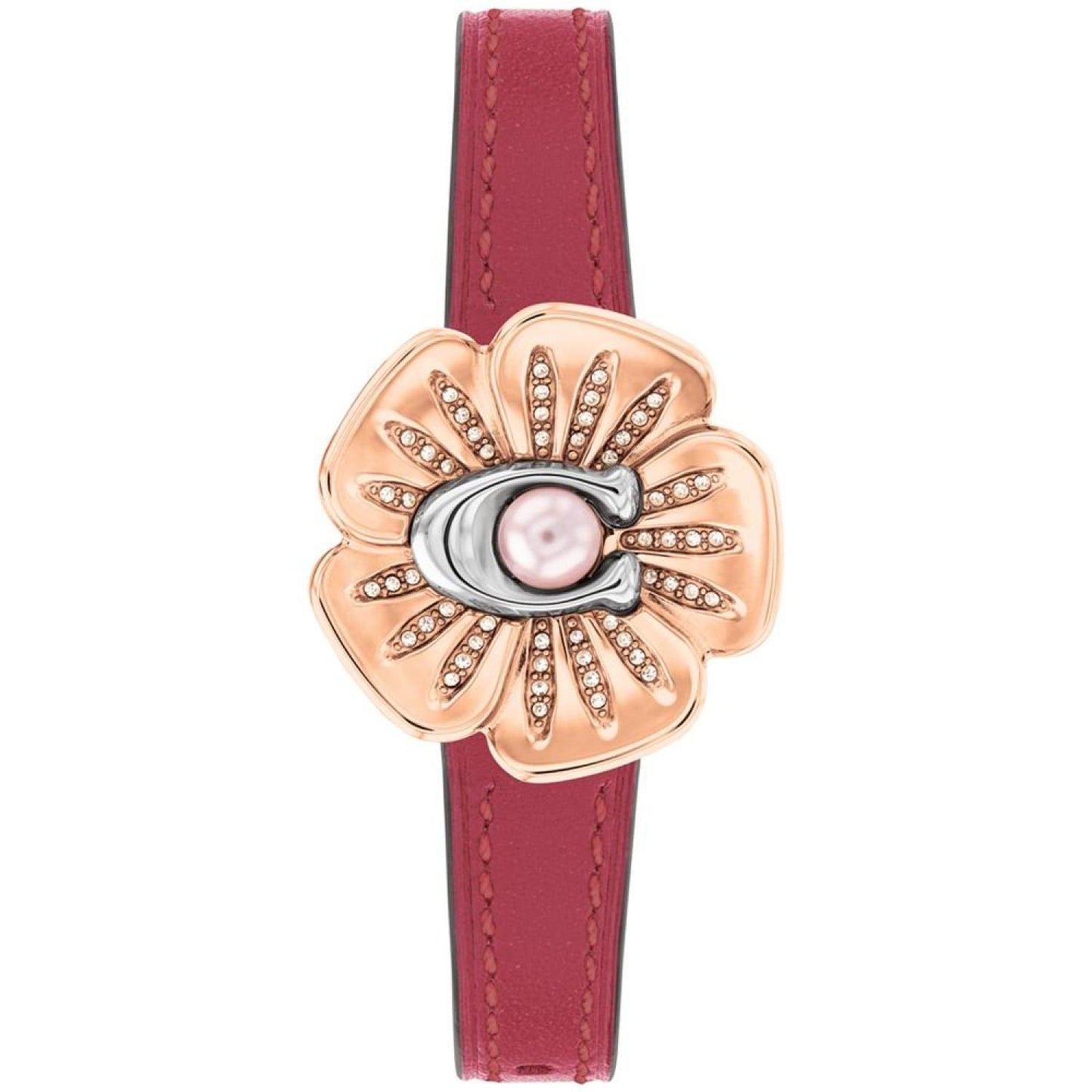 Women's Tea Rose Rouge Leather Strap Watch, 29mm