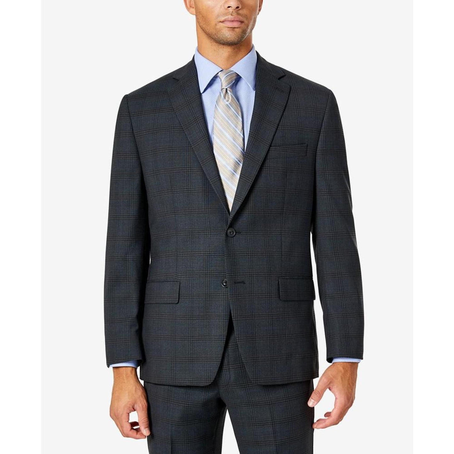 Men's Modern-Fit Airsoft Stretch Wool Suit Jacket