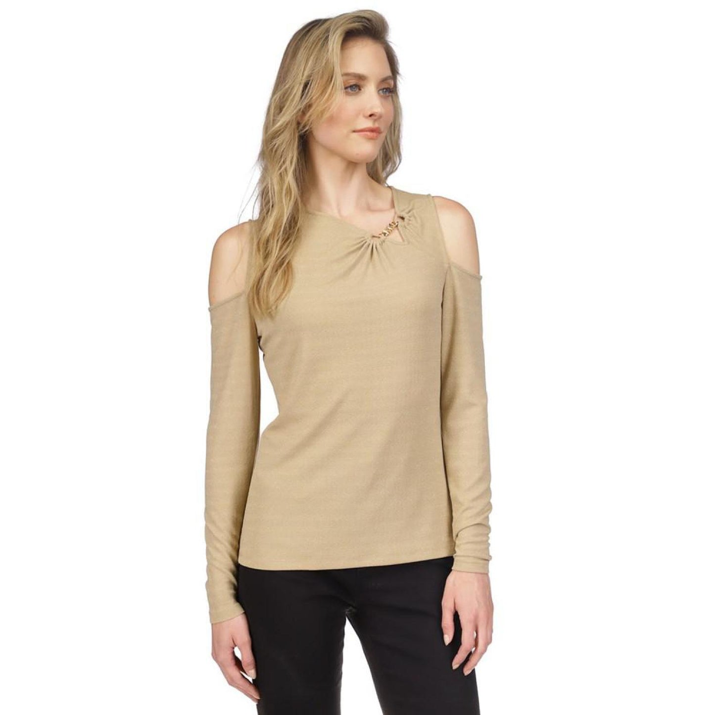 Women's Sparkle Cold-Shoulder Top