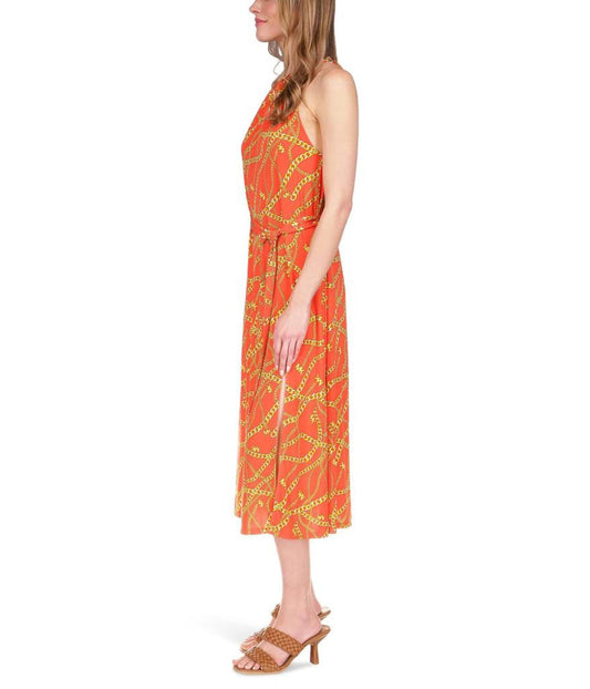 Chain Neck Midi Dress