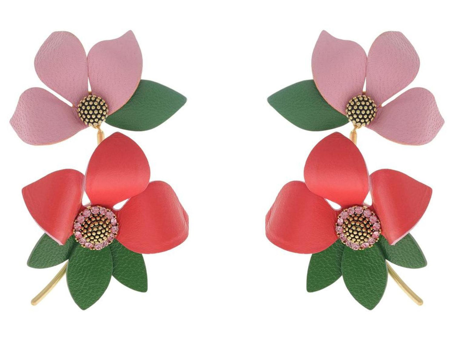 Flower Power Leather Earrings