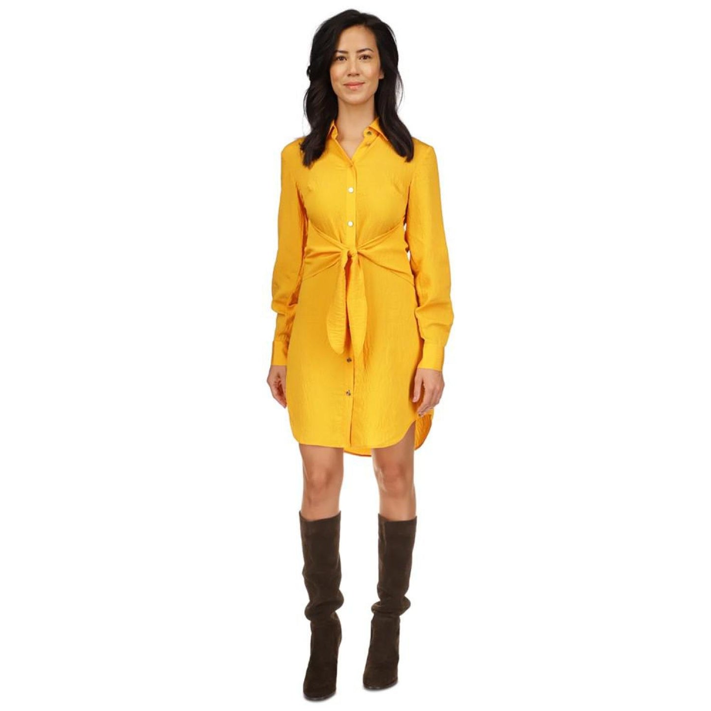 Petite Tie-Front Shirtdress