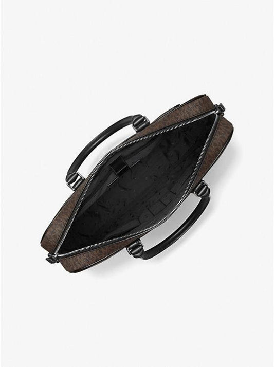 Hudson Logo and Leather Briefcase