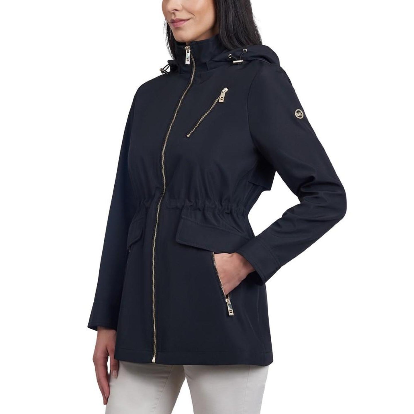 Women's Petite Hooded Water-Resistant Anorak Coat, Created for Macy's