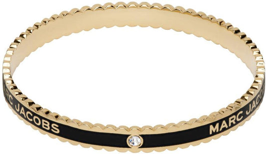 Black & Gold 'The Medallion Scalloped' Cuff Bracelet