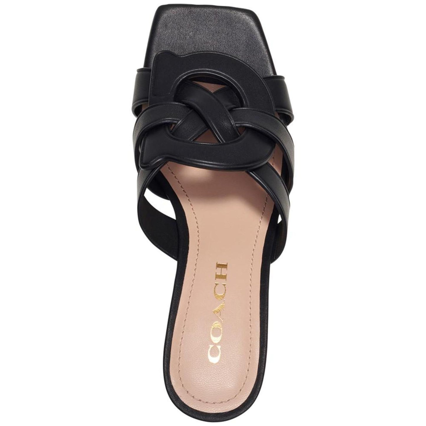 Tillie "C" Emblem Kitten-Heel Dress Sandals