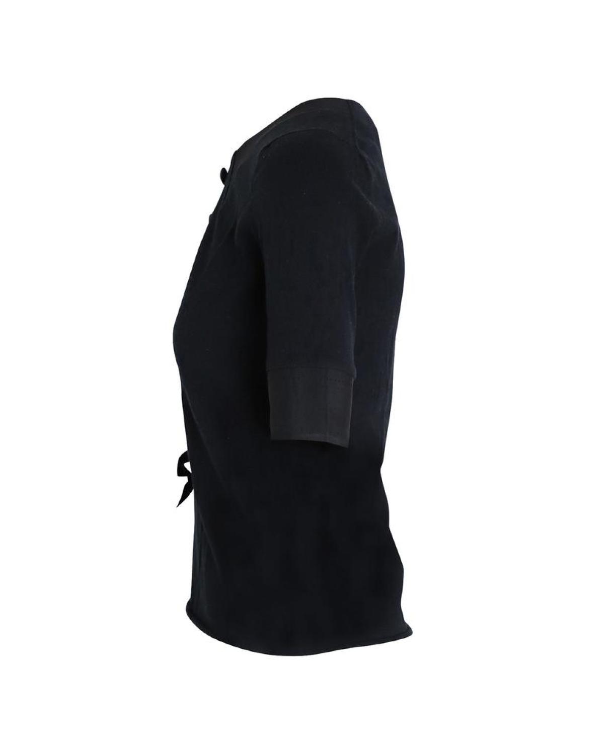 Marc Jacobs Button Detail T-shirt in Black Cotton
