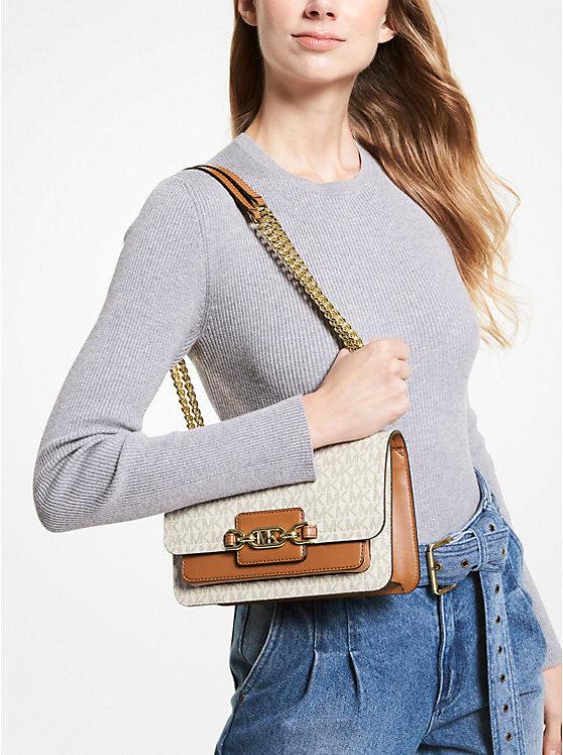 Heather Large Logo Shoulder Bag