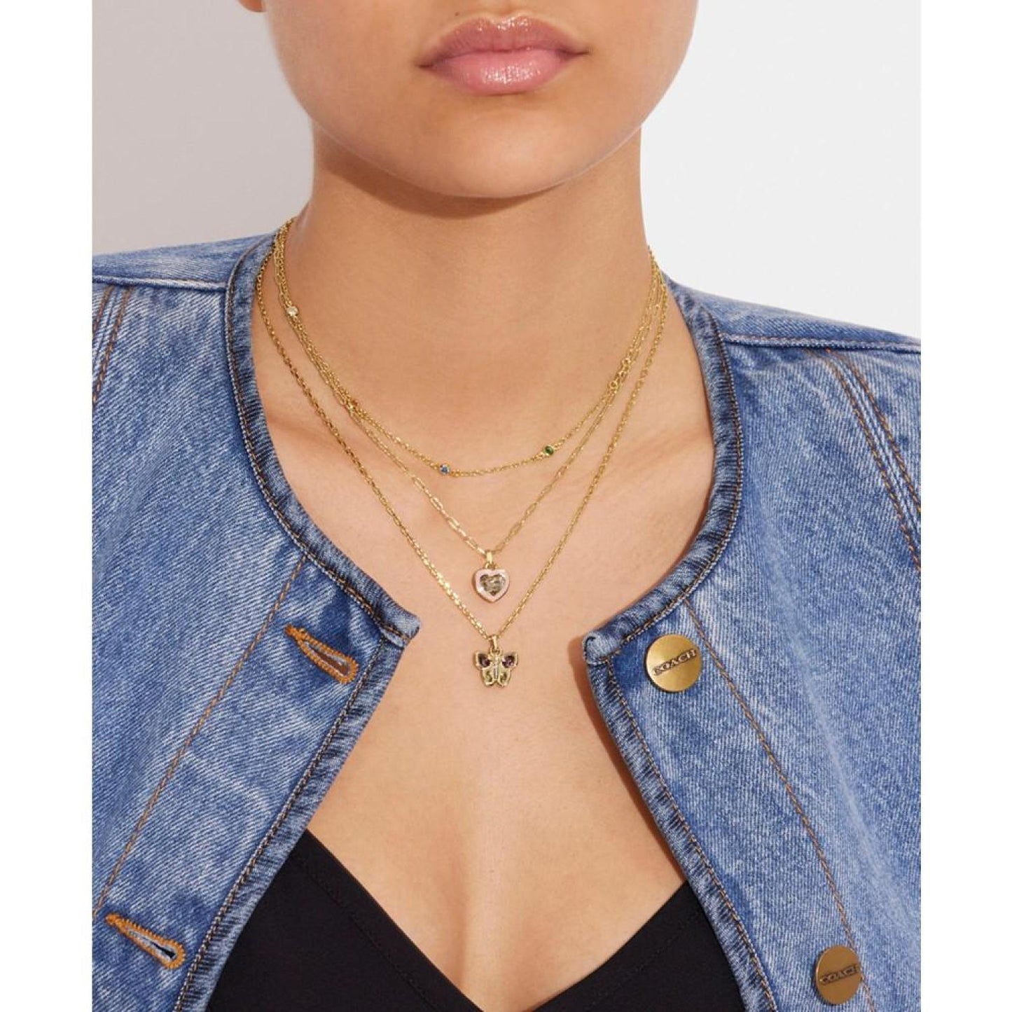 Faux Stone and Imitation Pearl Mixed Charm Layered Necklace