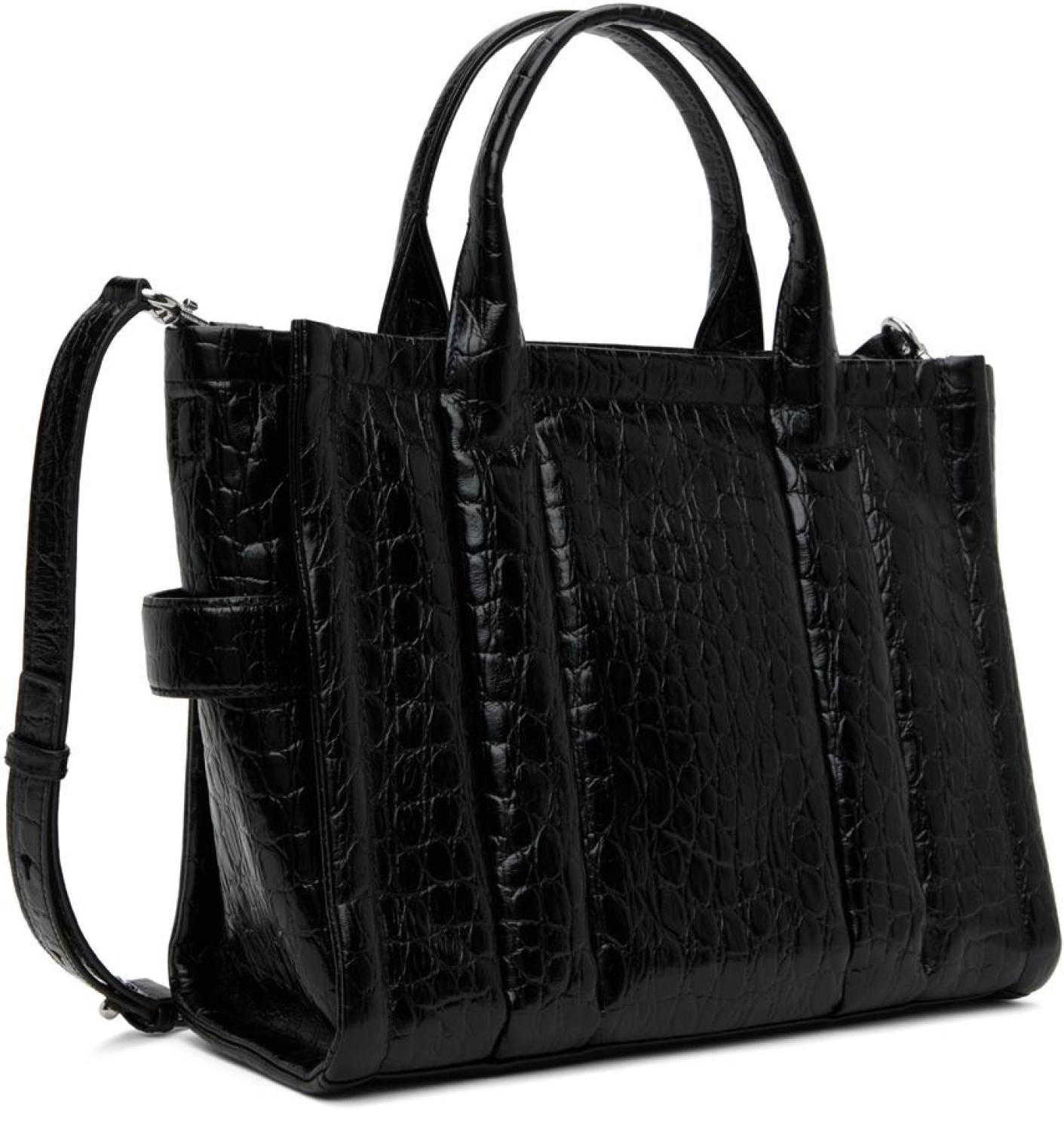 Black Small 'The Croc-Embossed' Tote