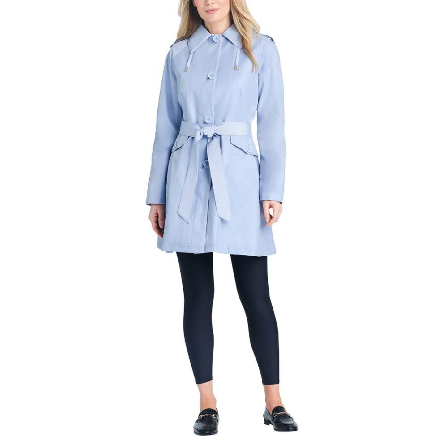 Women's Single-Breasted Raglan-Sleeve Trench Coat