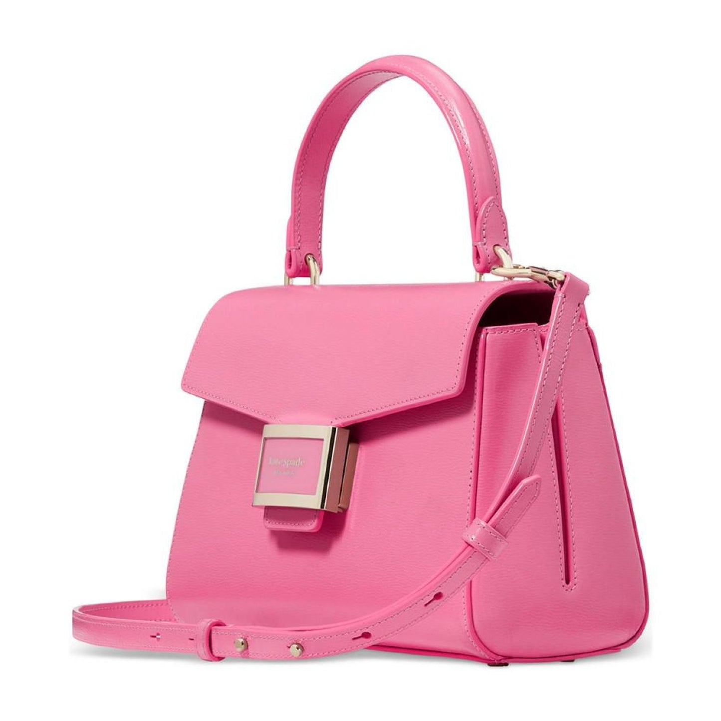 Katy Shiny Textured Leather Top Handle