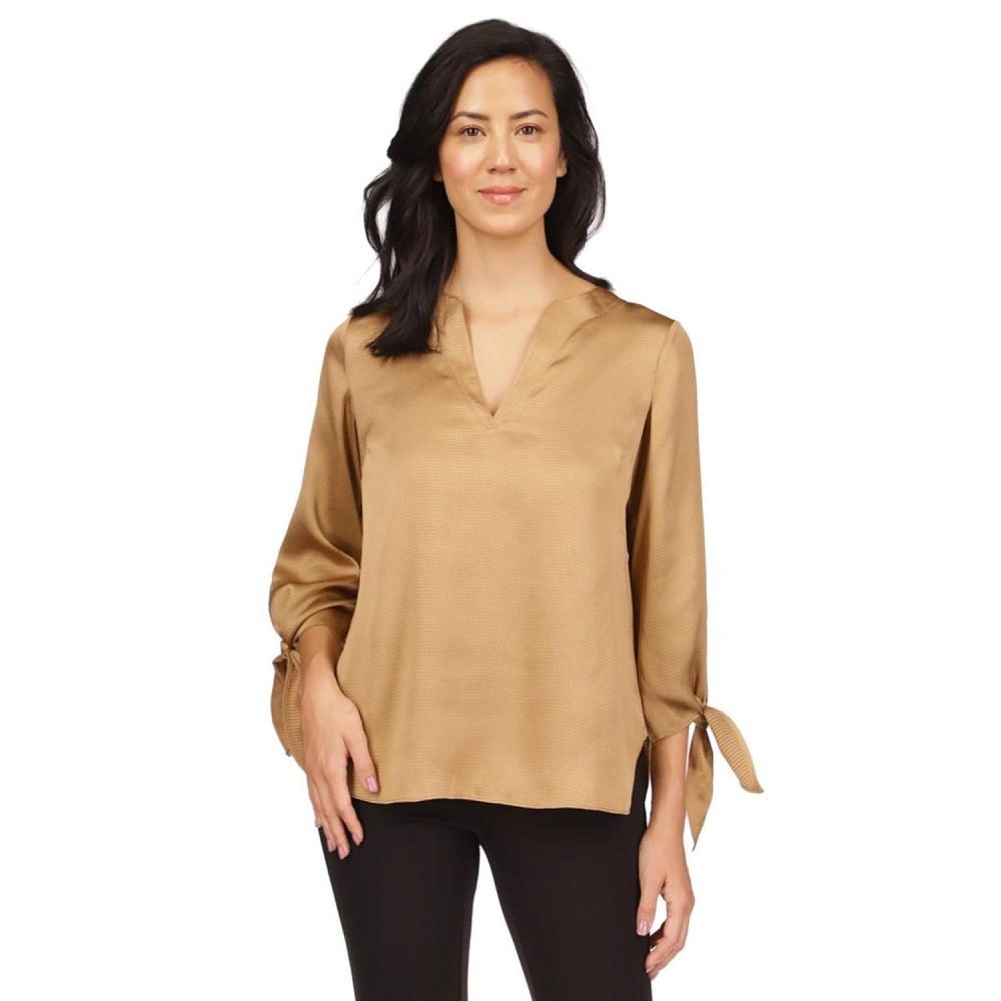 Women's Satin Tie Top, Regular & Petite