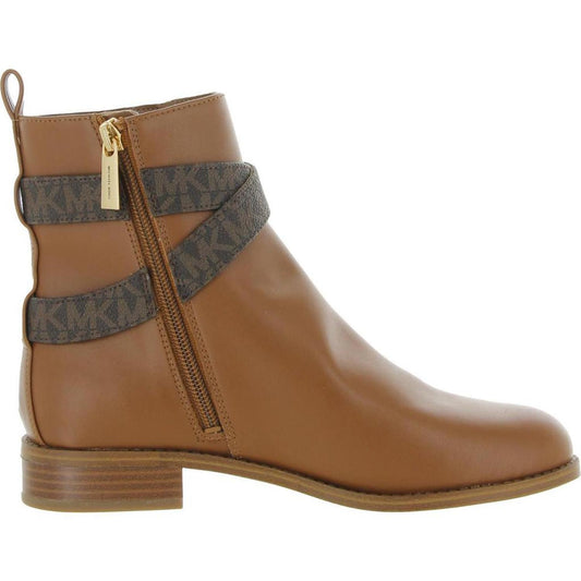 Rory Womens Faux Leather Logo Ankle Boots