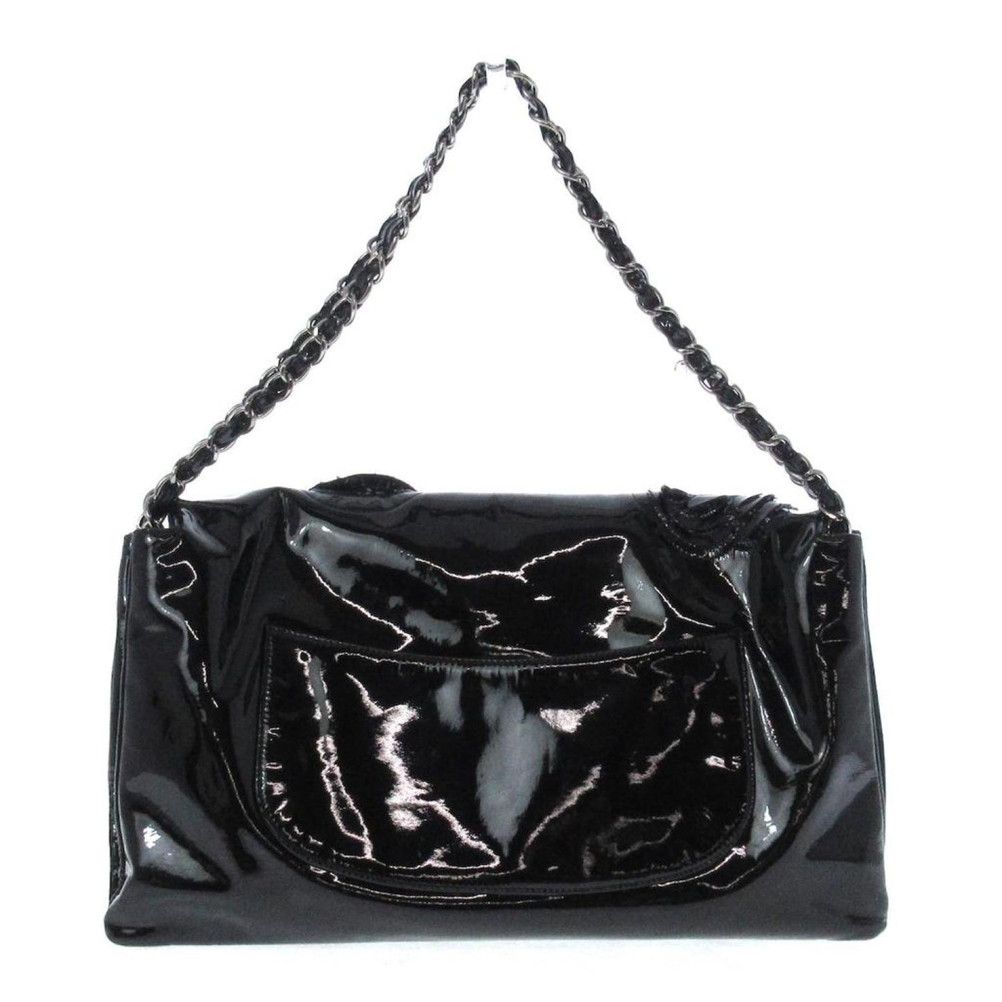 Chanel Camellia Patent Leather Shoulder Bag (Pre-Owned)