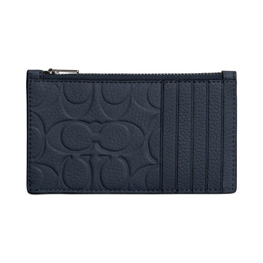 Signature Leather Zip Logo Card Case
