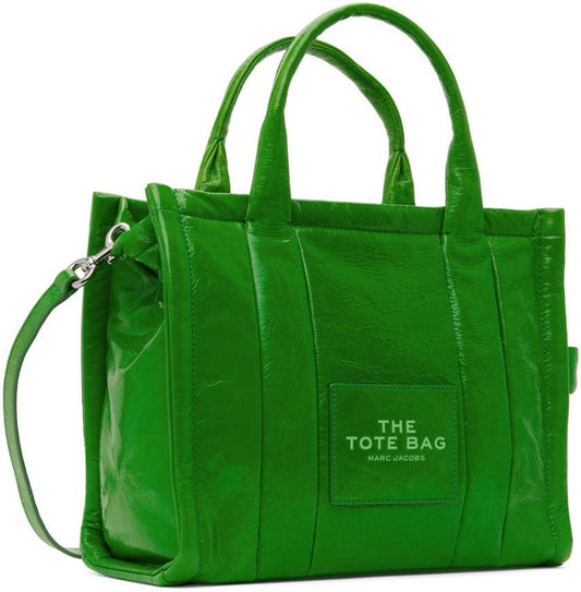 Green Medium 'The Shiny Crinkle' Tote