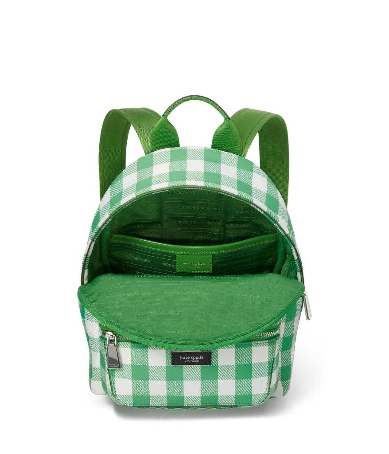 Sam Icon Gingham Printed Fabric Small Backpack