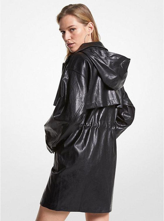 Faux Leather Anorak