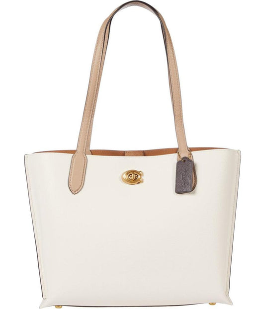 Color-Block Leather Willow Tote