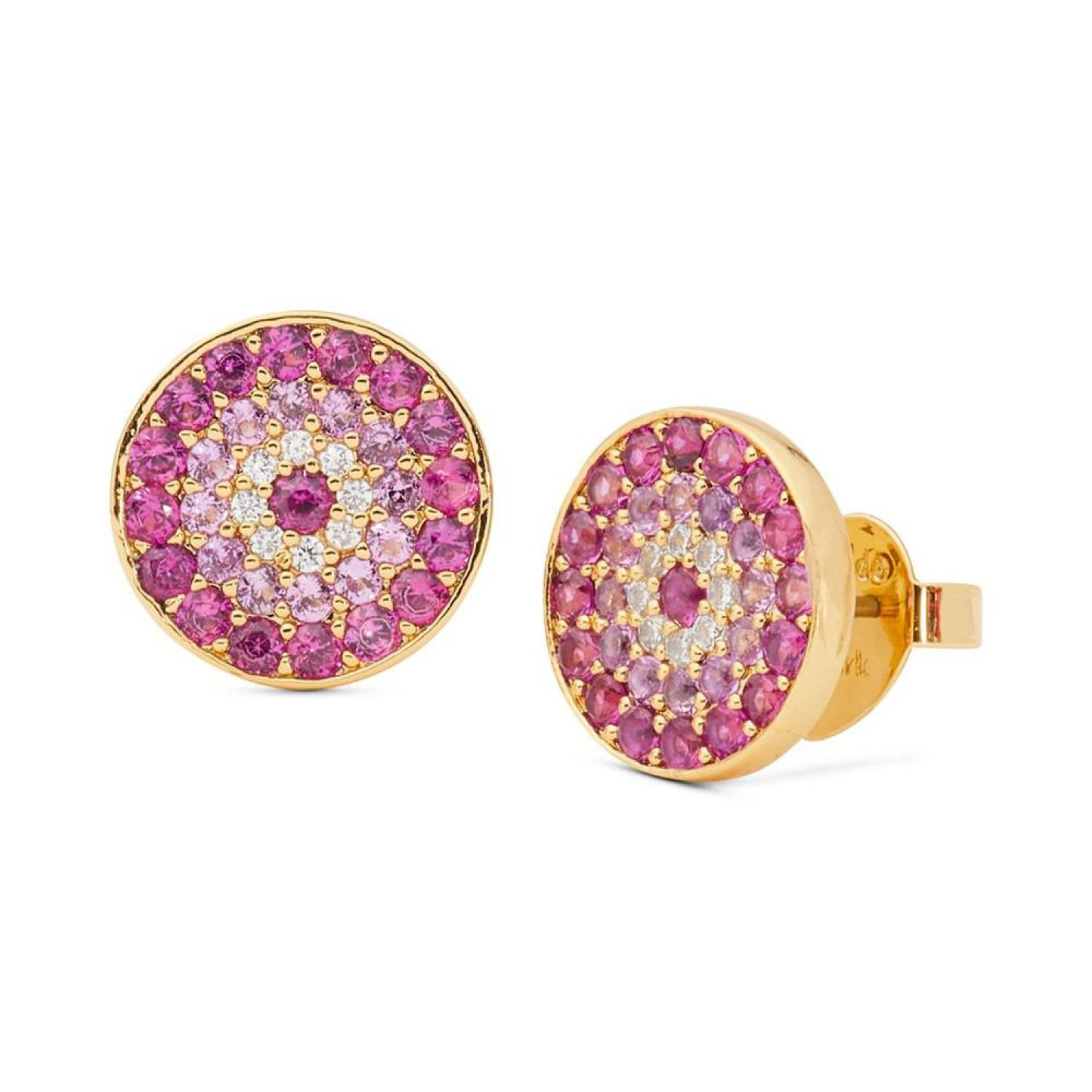 Gold-Tone Pavé Multicolor Evil Eye Stud Earrings