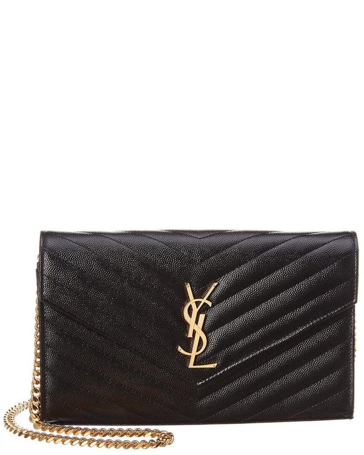 Saint Laurent Monogram Matelasse Leather Wallet On Chain