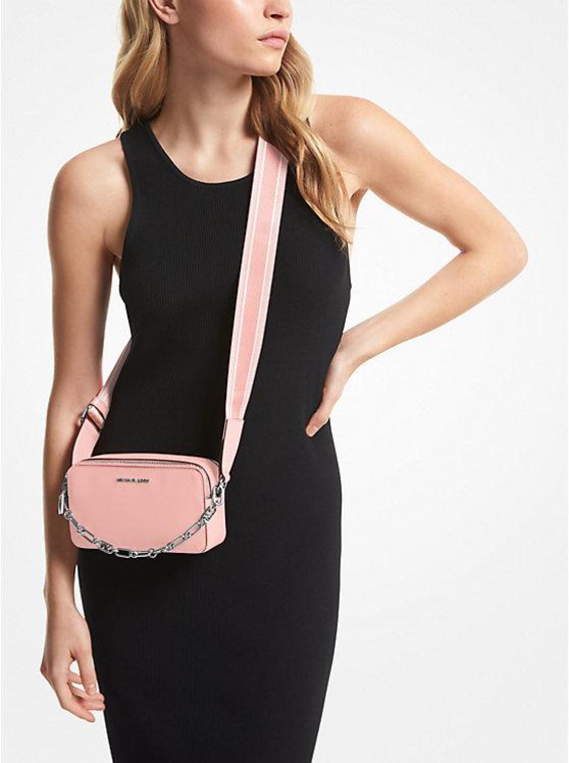 Jet Set Small Pebbled Leather Double-Zip Camera Bag