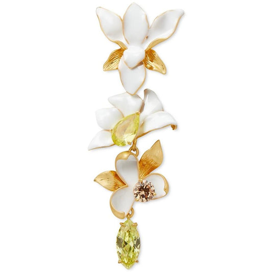 Gold-Tone Stone, Cubic Zirconia & Enamel Statement Earrings