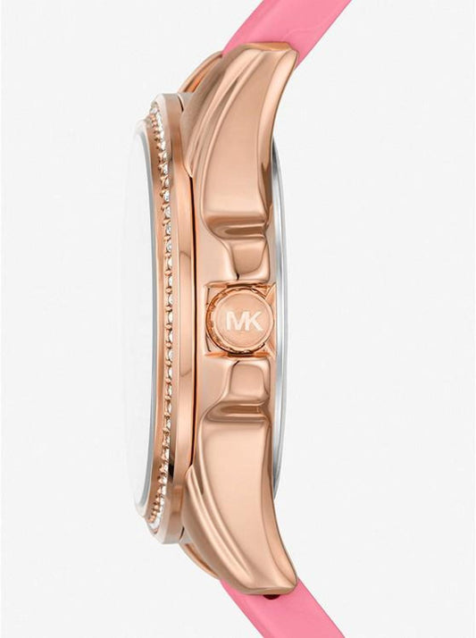 Mini Pilot Pavé Rose Gold-Tone and Logo Silicone Watch