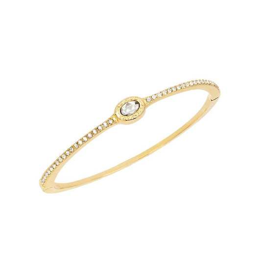 Signature Crystal Stone Pave Bangle Bracelet
