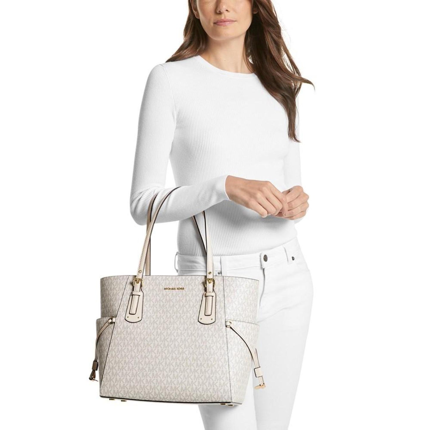 Logo Voyager East West Large Tote