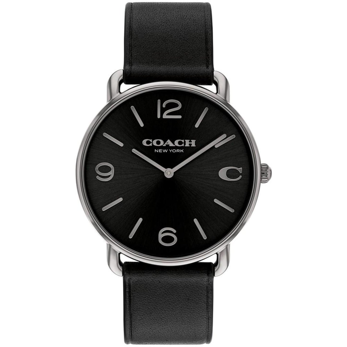 Unisex Elliot Black Leather Strap Watch, 40mm