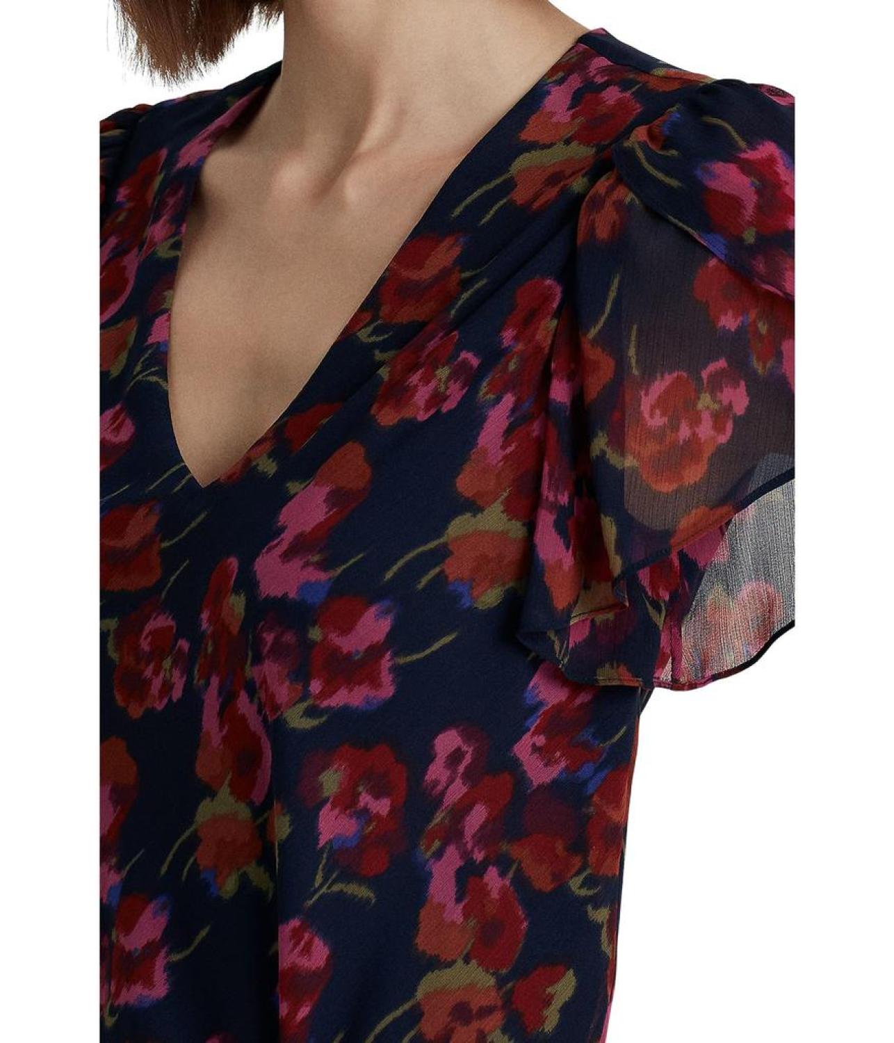 Floral Georgette Drop-Waist Dress