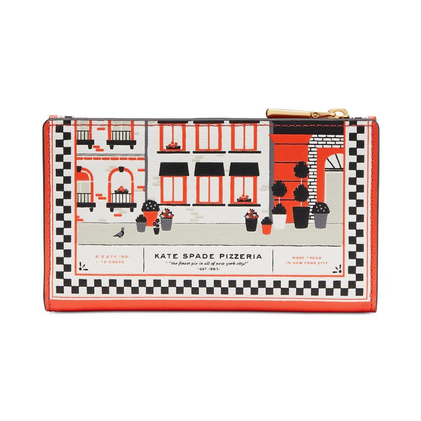 Slice Embossed Leather Small Slim Bifold Wallet