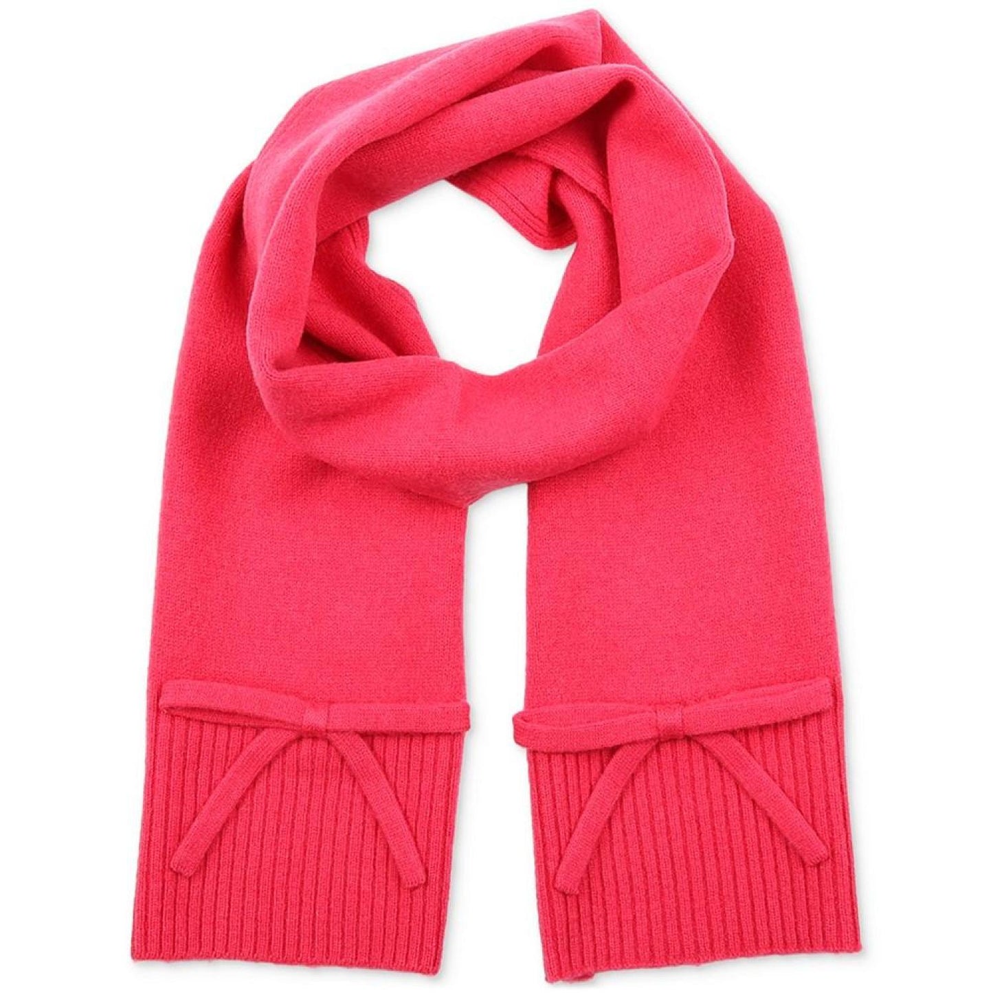Women's Bow Ribbed-Trim Knit Scarf