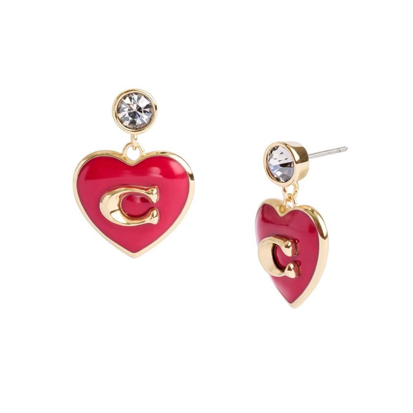 Faux Stone Signature Heart Drop Boxed Earrings