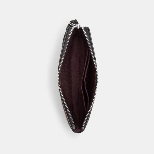 Coach Outlet Corner Zip Wristlet In Signature Canvas With Rose Print