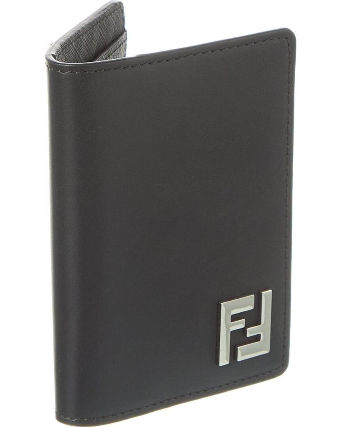 FENDI FF Squared Leather Card Holder