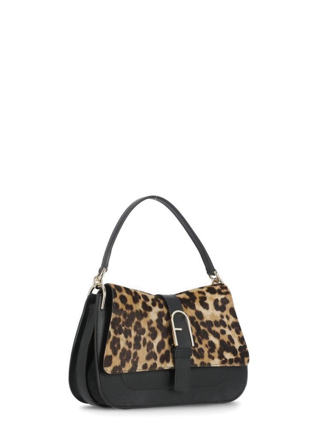 Furla Leopard Patterned Foldover Top Tote Bag