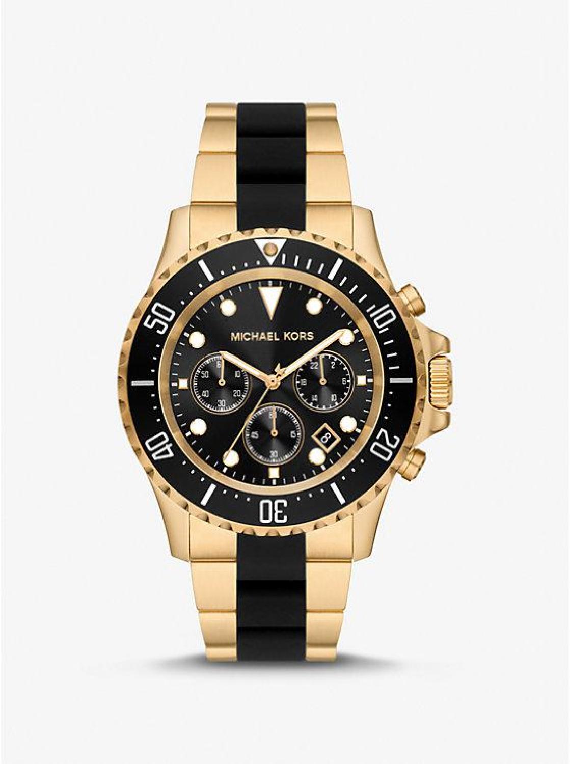 Oversized Everest Gold-Tone and Silicone Watch