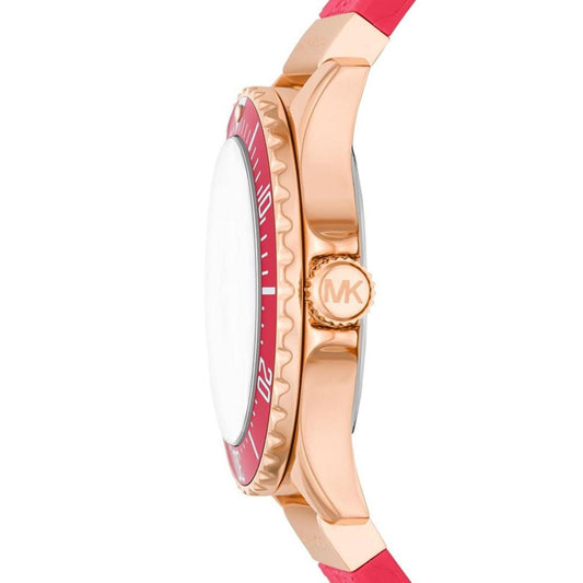 Women's Everest Quartz Three-Hand Geranium Pink Silicone Watch 43mm