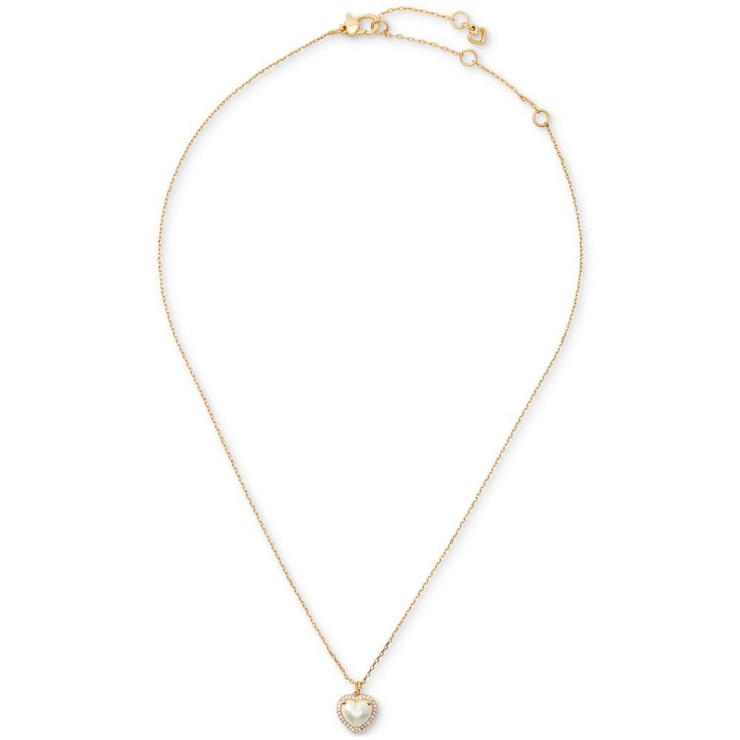 Gold-Tone Cubic Zirconia Heart Halo Pendant Necklace, 16" + 3" extender