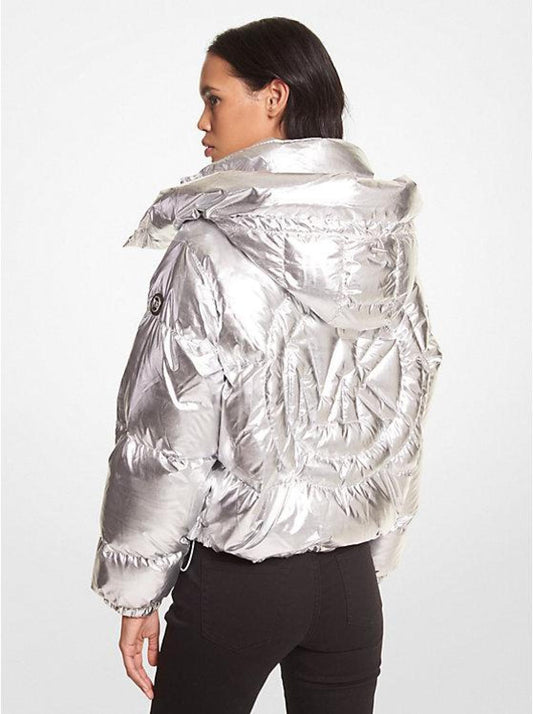 Metallic Ciré Puffer Jacket