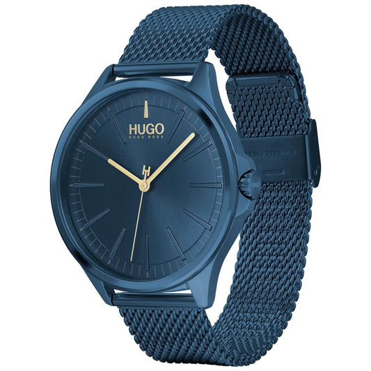 Men's #Smash Blue Stainless Steel Mesh Bracelet Watch 43mm