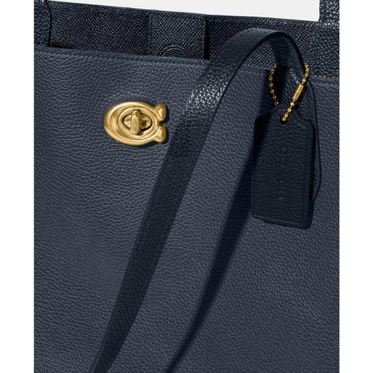 Polished Pebble Leather Willow Tote with Interior Zip Pocket