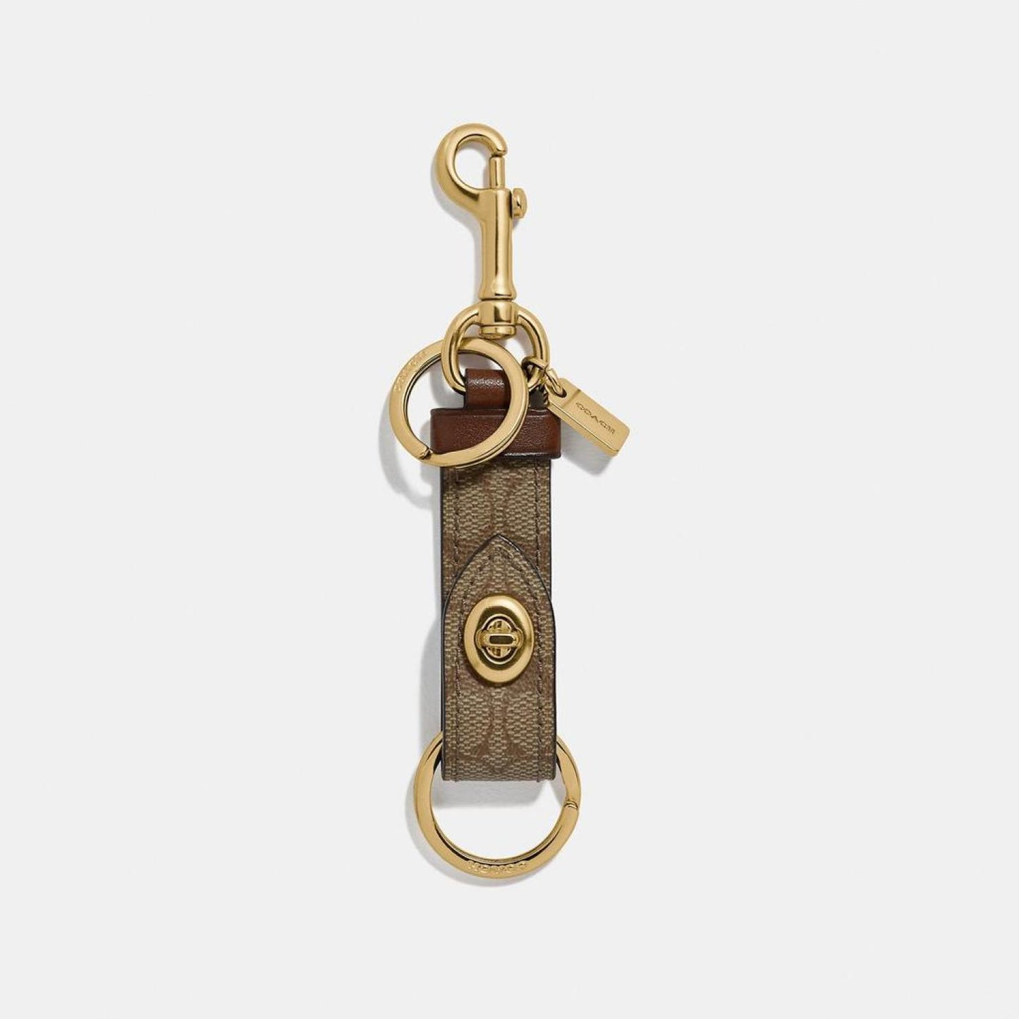 Coach Outlet Trigger Snap Bag Charm In Signature Canvas